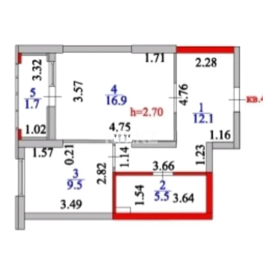 Продажа 1-комнатной квартиры, 45.7 м², пр. Тауелсыздык, дом  25 - Продажа квартир в Астане фото 1 из 1