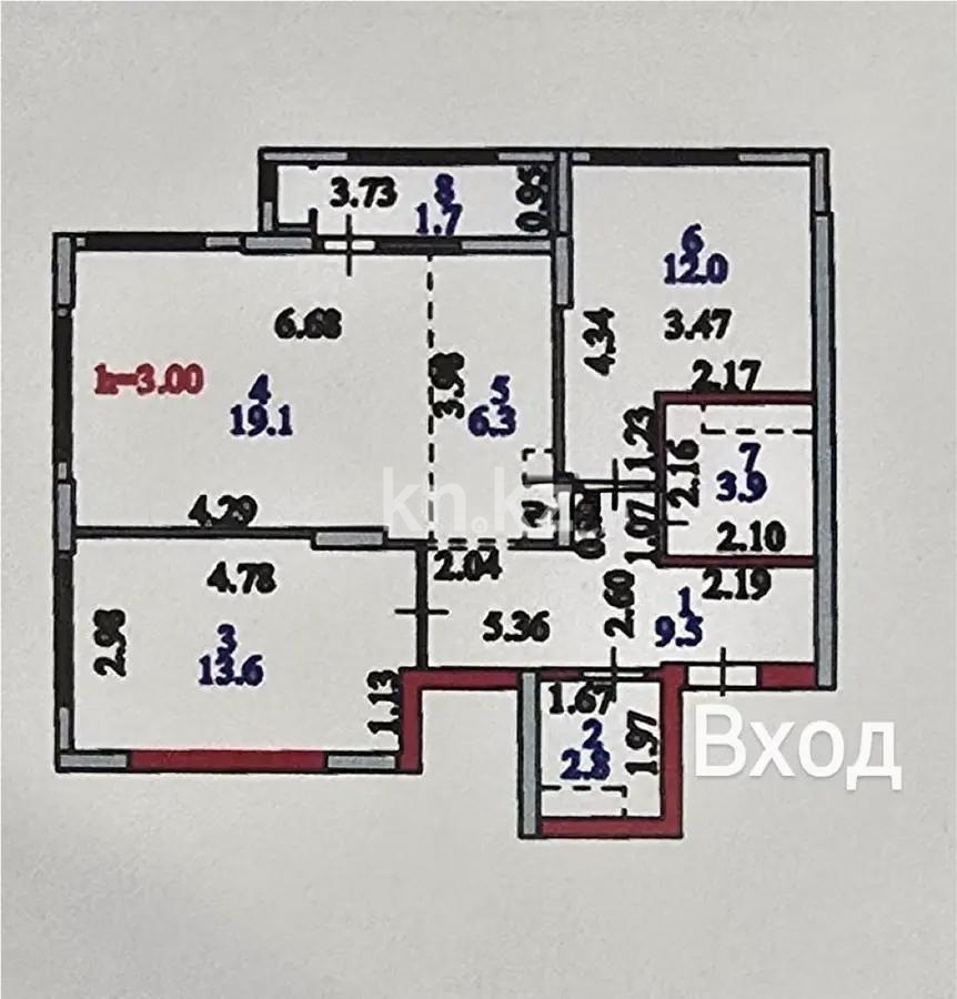 Продажа 3-комнатной квартиры, 69 м², пр. Тауелсыздык, дом  40/1 - Продажа  трехкомнатных квартир в новостройках Астаны без посредников фото 1 из 1