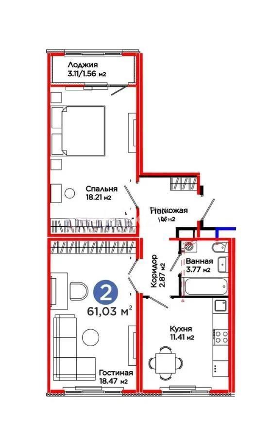 Продажа 2-комнатной квартиры, 62 м², ул. Е-652, дом  18 - Продажа  двухкомнатных квартир в новостройках Астаны без посредников фото 1 из 1