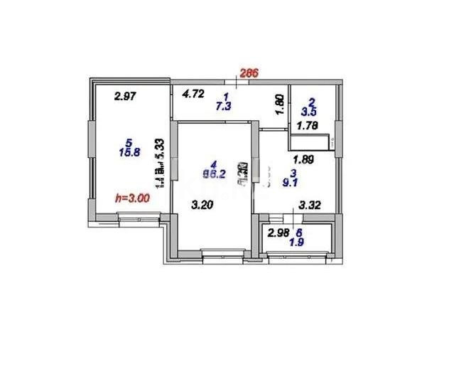 Продажа 2-комнатной квартиры, 53.8 м² в Астане