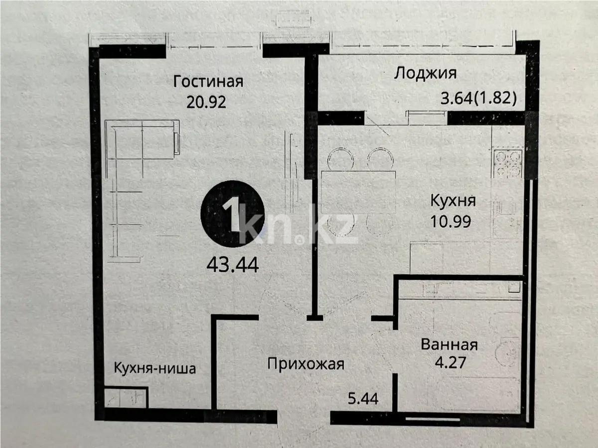 Продажа 2-комнатной квартиры, 44 м², ул. Е-429, дом  14 - Продажа  двухкомнатных квартир в Астане без посредников фото 1 из 1