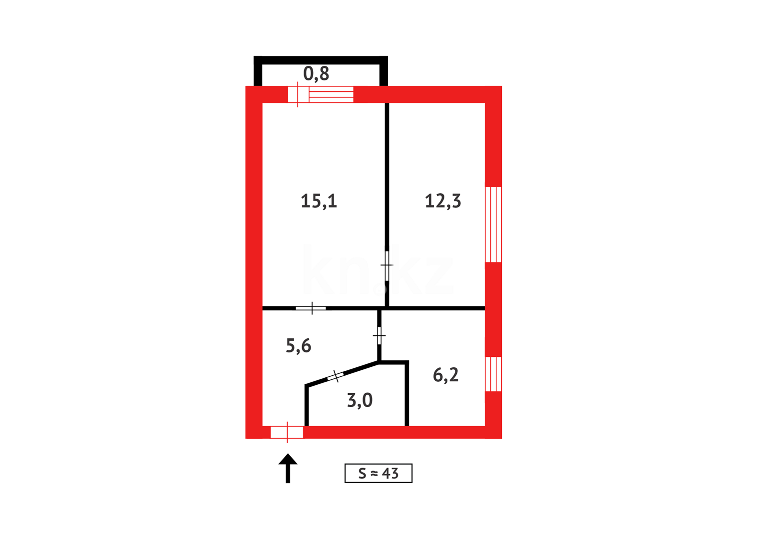 Продажа 2-комнатной квартиры, 43 м² в Темиртау - фото 13