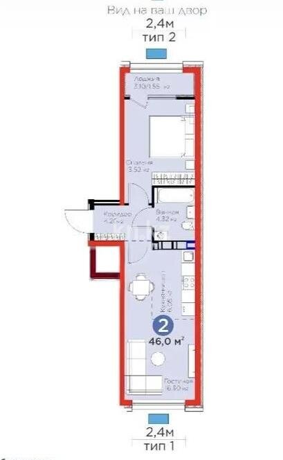 Продажа 2-комнатной квартиры, 46 м² в Алматы