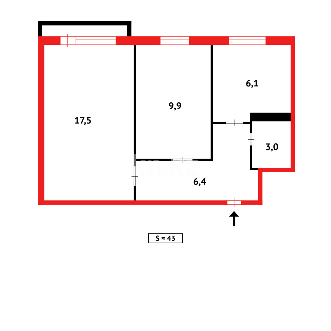 Продажа 2-комнатной квартиры, 44 м² в Темиртау - фото 15
