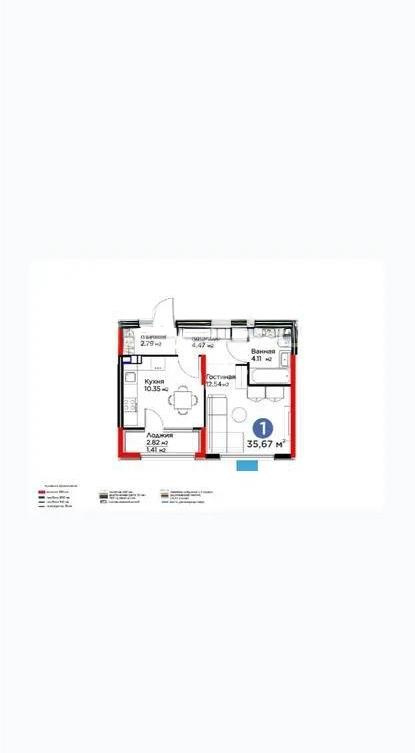 Продажа 1-комнатной квартиры, 35 м², ул. Момышулы, дом  11/14а - Продажа квартир в Алматы с фото фото 1 из 1