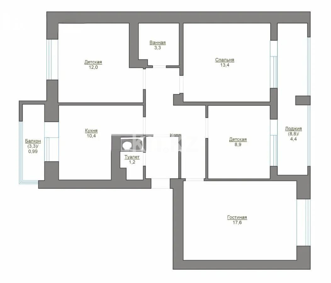 Продажа 4-комнатной квартиры, 90 м², ул. Шашкина, дом  36 в Алматы - фото 6