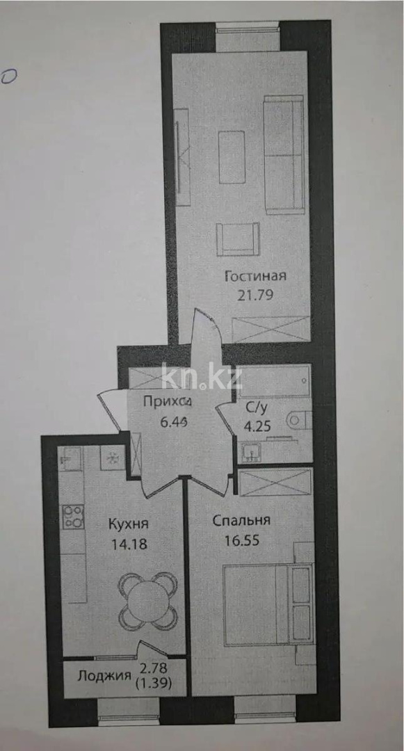 Продажа 2-комнатной квартиры, 64.6 м², ул. Е-15, дом  16 в Астане