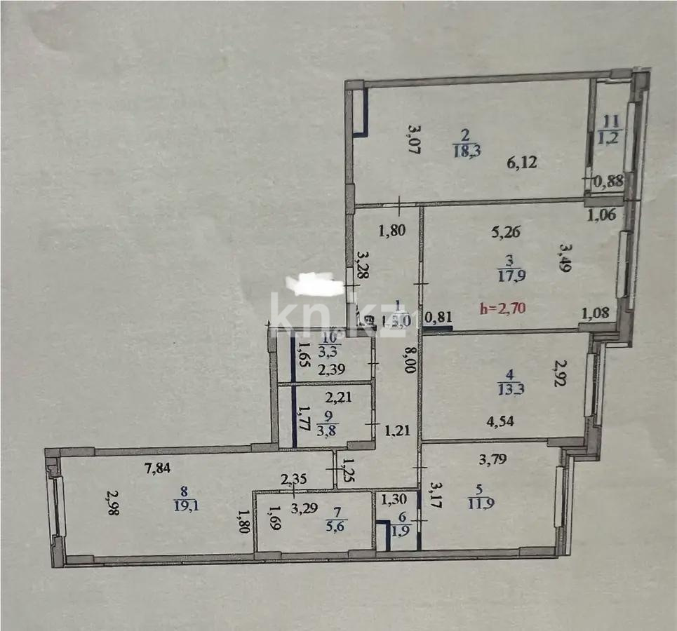 Продажа 4-комнатной квартиры, 109.3 м², ул. Нурмагамбетова, дом  27/1 - Продажа квартир в новостройках Астаны фото 9 из 9