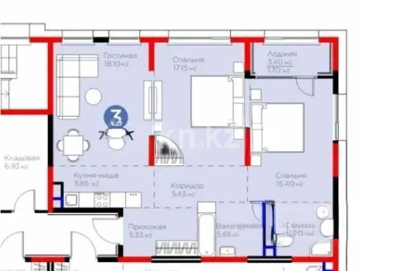Продажа 3-комнатной квартиры, 79 м², Кульджинский тракт, дом  9/6а - Продажа  трехкомнатных квартир в новостройках Алматы с фото фото 1 из 1