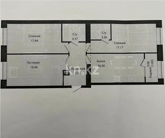 Продажа 3-комнатной квартиры, 88.16 м², ул. Е-34, дом  4 - Продажа  трехкомнатных квартир в новостройках Астаны без посредников фото 1 из 1
