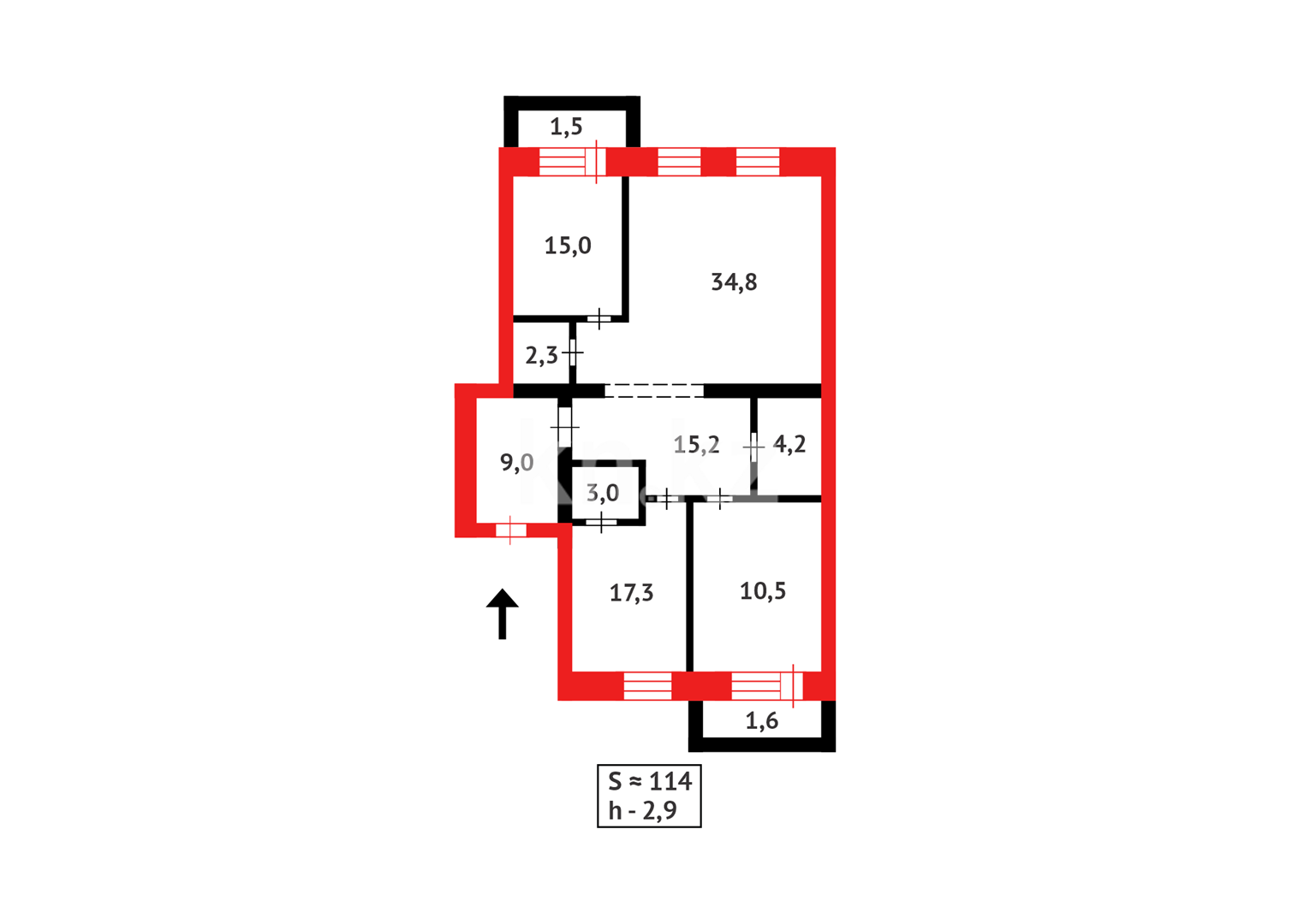Продажа 3-комнатной квартиры, 114 м² в Караганде - фото 23