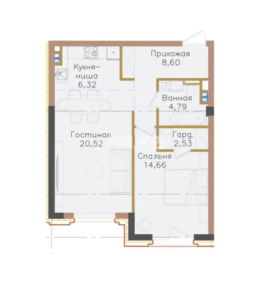 Продажа 2-комнатной квартиры, 58 м², ул. Оспанова, дом  85/80 в Алматы