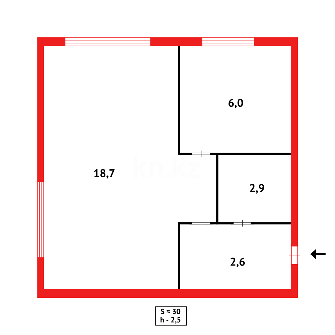 Продажа 1-комнатной квартиры, 31 м² - Продажа квартир в кирпичном доме в Казахстане - страница 191 фото 6 из 6