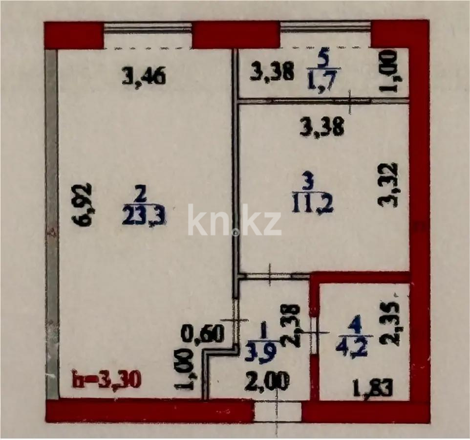 Продажа 1-комнатной квартиры, 46 м² в Астане