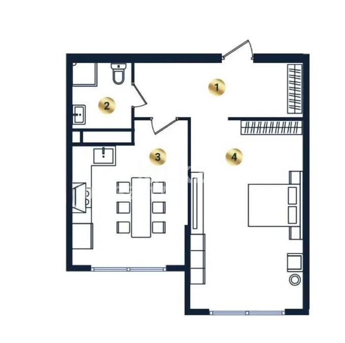 Продажа 1-комнатной квартиры, 53.25 м² в Алматы