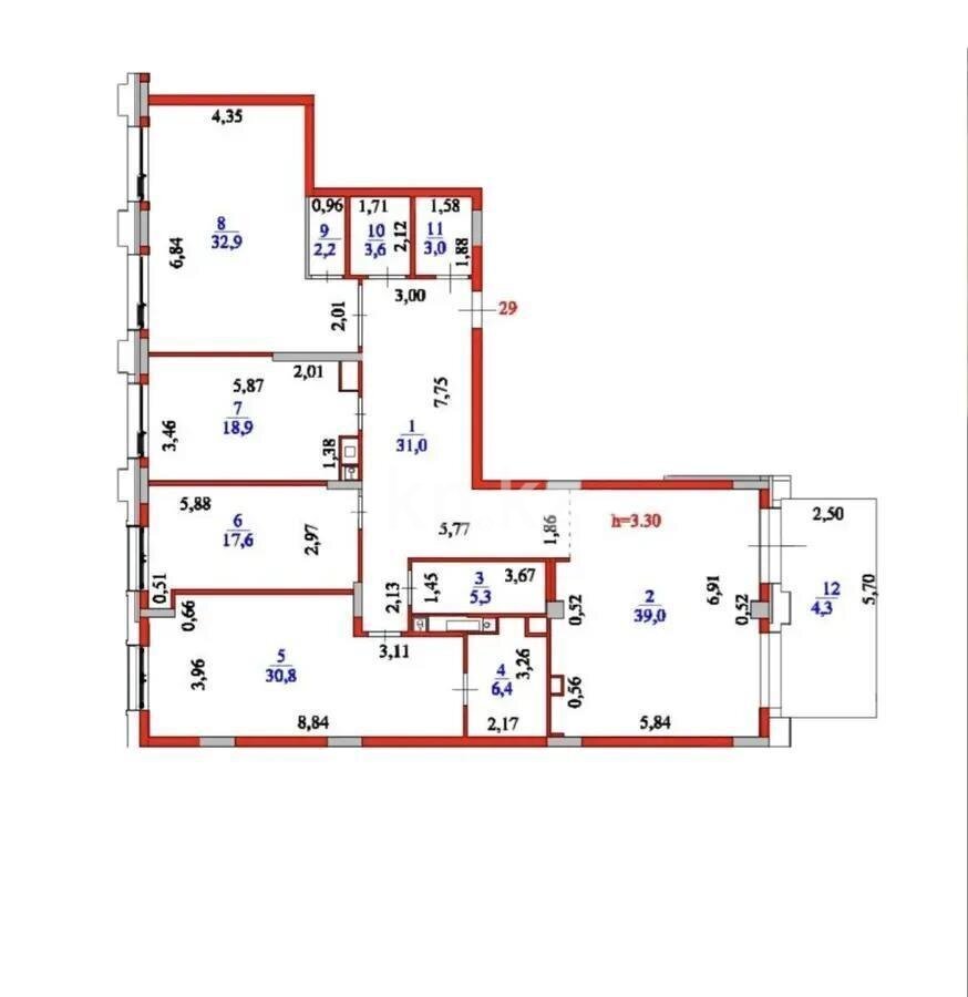 Продажа 4-комнатной квартиры, 195 м² в Астане