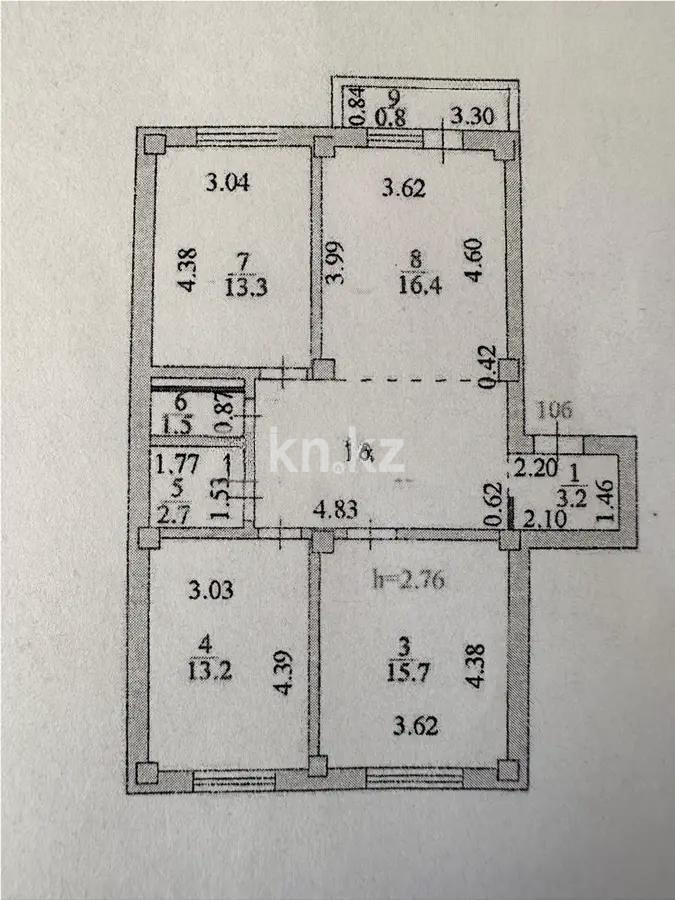 Продажа 3-комнатной квартиры, 80.6 м², ул. Сыганак, дом  39 - Продажа  трехкомнатных квартир в Астане без посредников с фото фото 1 из 1