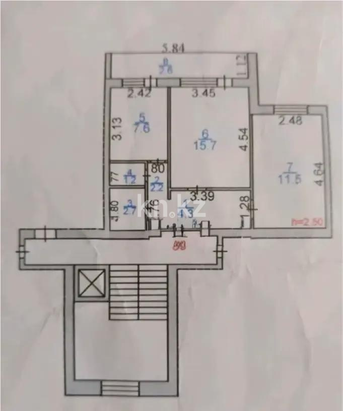 Продажа 2-комнатной квартиры, 69 м² - Продажа двухкомнатных квартир от собственников в Караганде фото 6 из 6