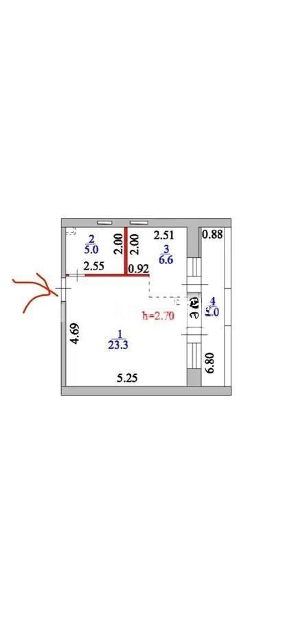 Продажа 1-комнатной квартиры, 40 м², ул. Бухар жырау, дом  32 - Продажа квартир в Казахстане фото 2 из 2