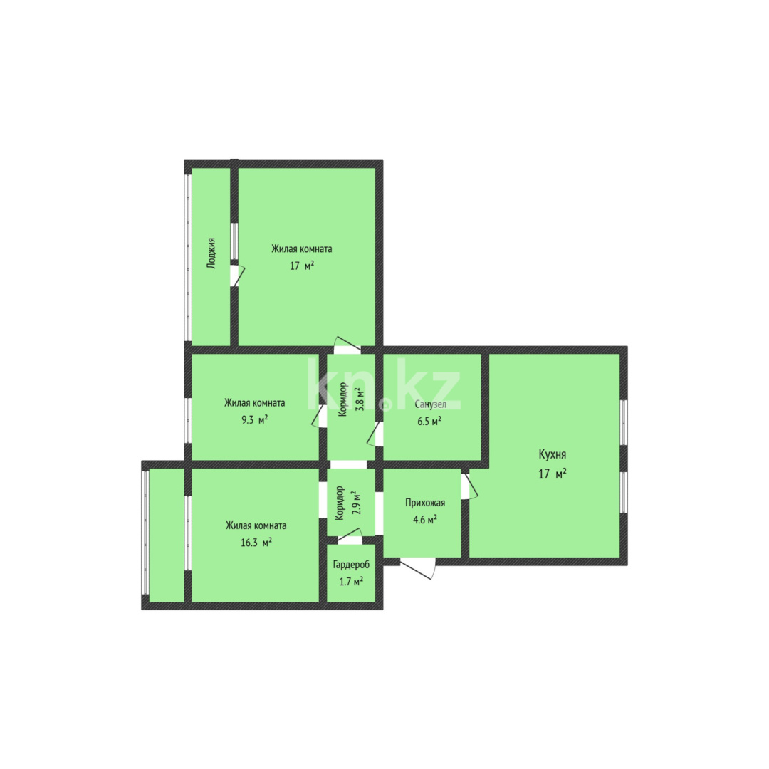 Продажа 3-комнатной квартиры, 82 м² - Недвижимость в Костанае фото 23 из 23