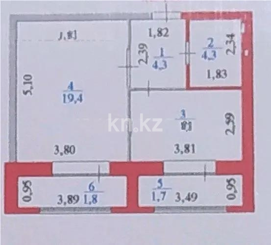 Продажа 1-комнатной квартиры, 41.4 м² в Астане - фото 6