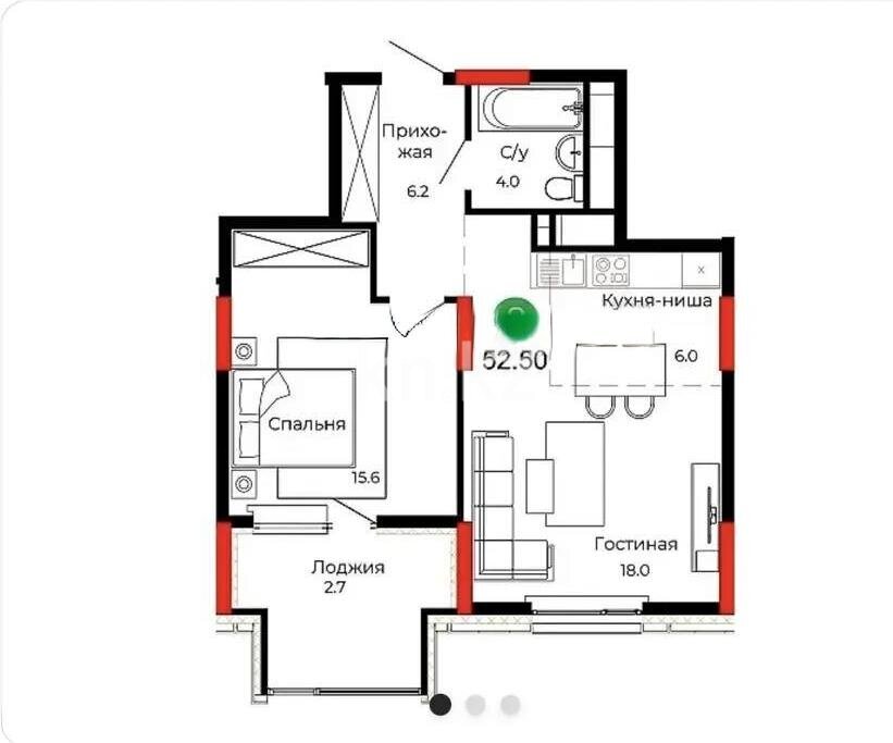 Продажа 2-комнатной квартиры, 52.5 м² в Астане - фото 3