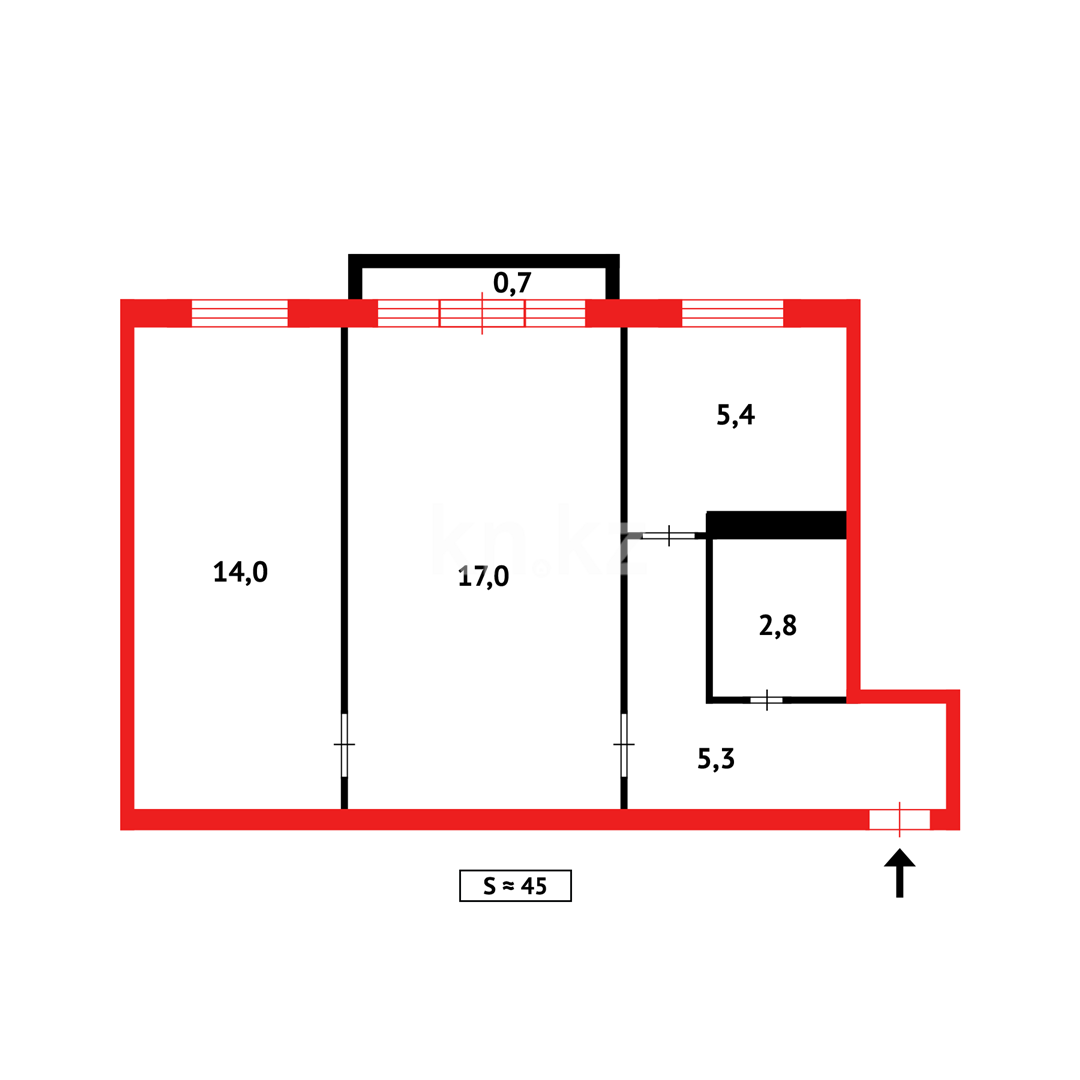 Продажа 2-комнатной квартиры, 44 м² - Продажа квартир в Казахстане - страница 1237 фото 12 из 12