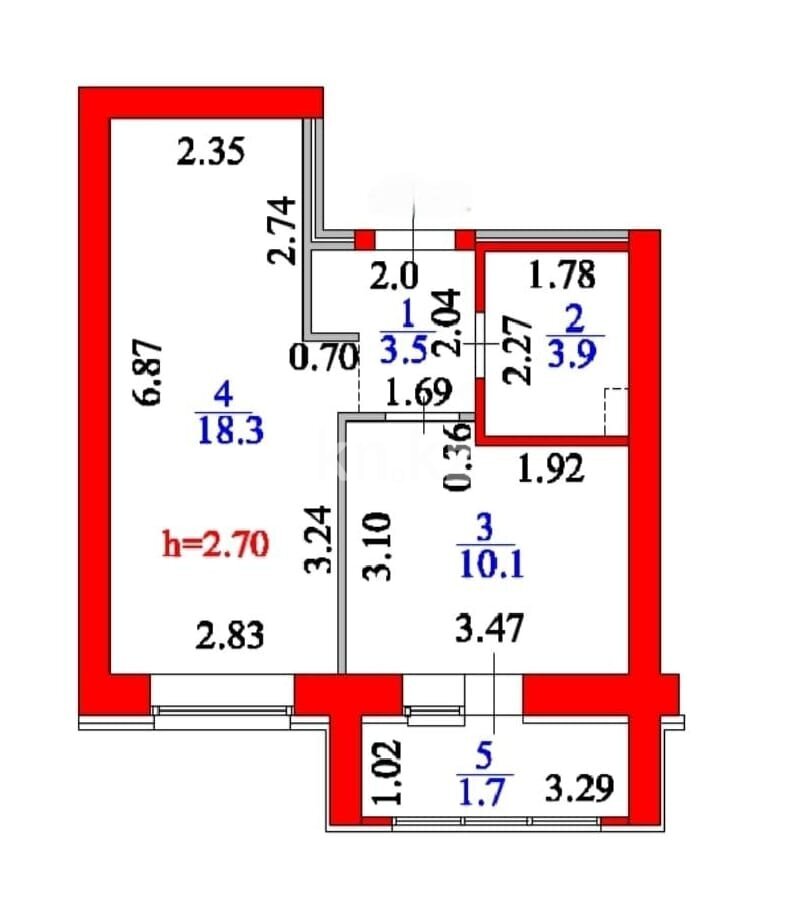 Продажа 1-комнатной квартиры, 38 м² в Астане