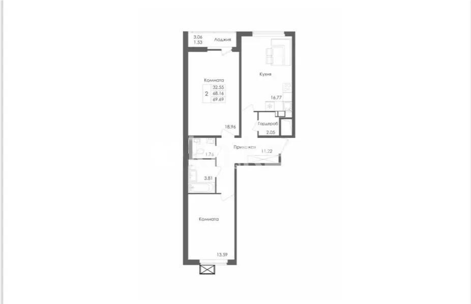 Продажа 2-комнатной квартиры, 70 м² - Продажа двухкомнатных квартир от собственников в Астане фото 5 из 5