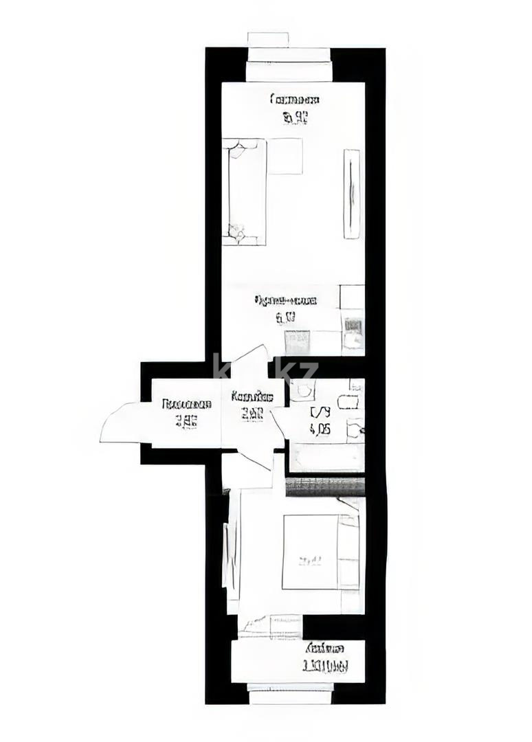 Продажа 2-комнатной квартиры, 47 м² - Продажа двухкомнатных квартир в р-не Нура Астаны - страница 5 фото 1 из 1