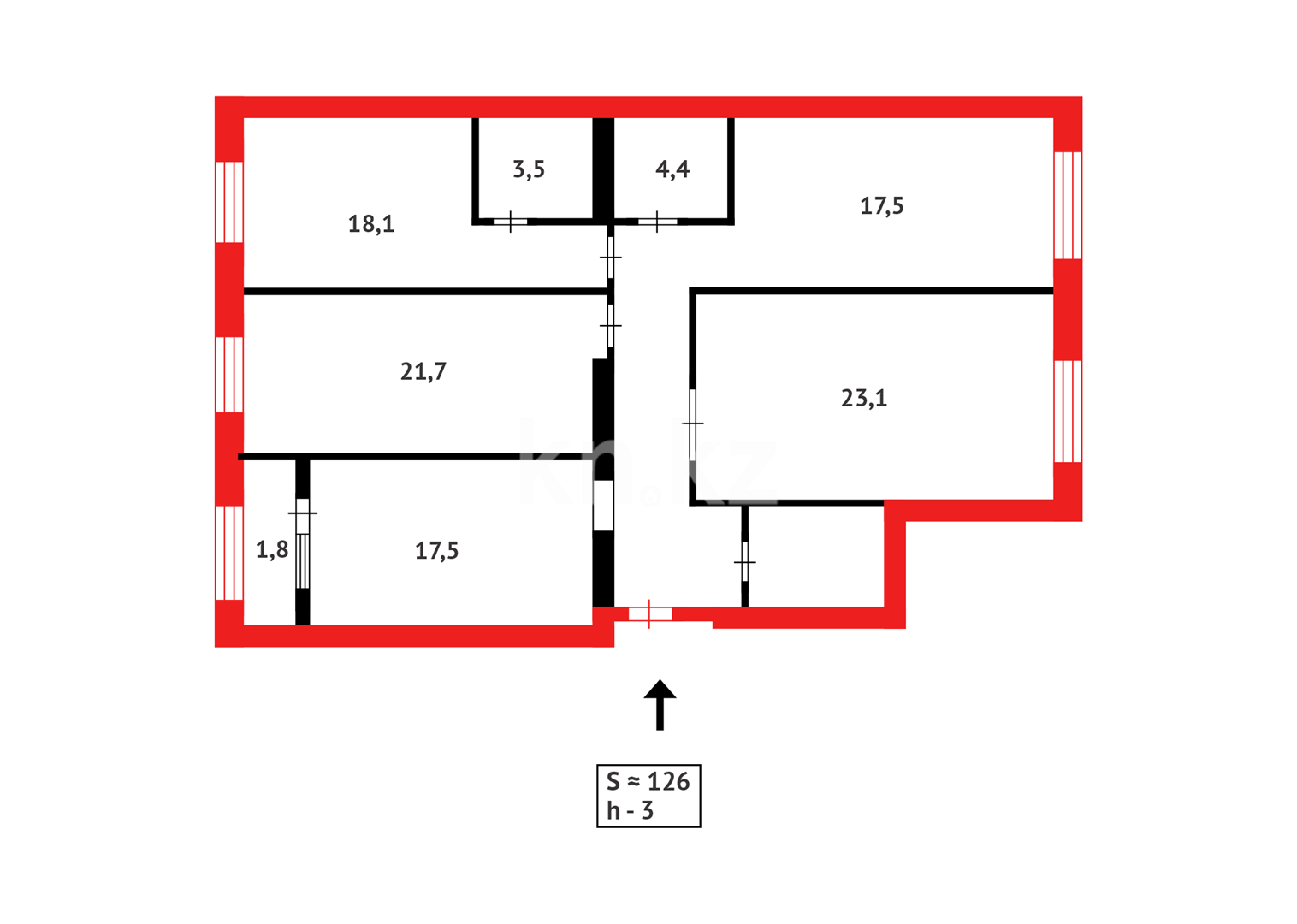 Продажа 4-комнатной квартиры, 126.21 м² - Продажа четырехкомнатных квартир в Астане - страница 3 фото 1 из 1