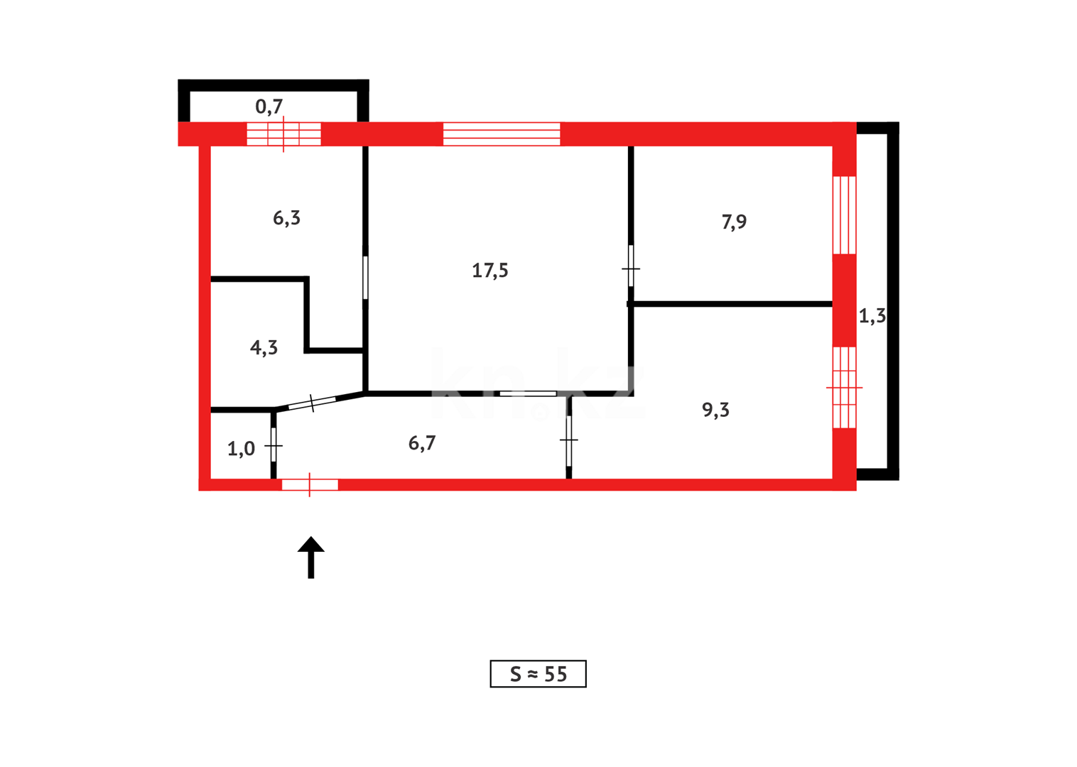 Продажа 3-комнатной квартиры, 55 м² в Темиртау - фото 18