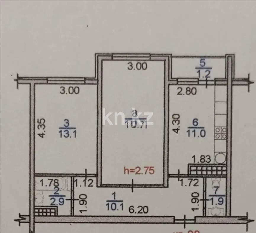 Продажа 2-комнатной квартиры, 58.2 м² - Продажа двухкомнатных квартир от собственников в Алматы фото 5 из 5