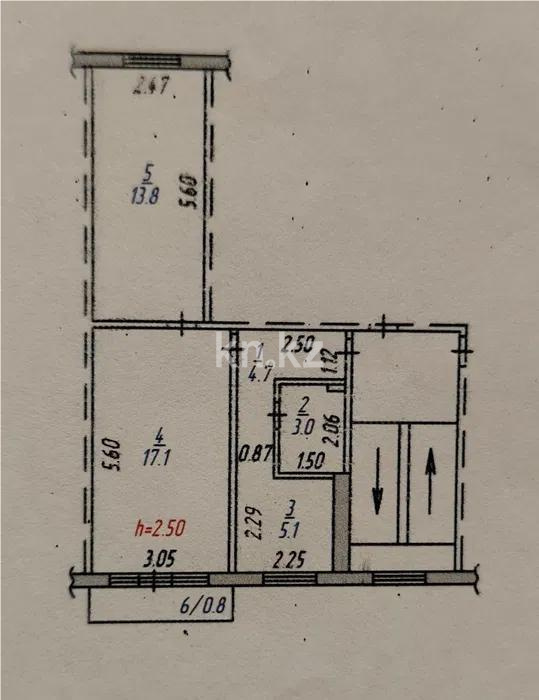 Продажа 2-комнатной квартиры, 45 м², мкр-н 7, дом  29 - Продажа квартир в Темиртау без посредников фото 7 из 7