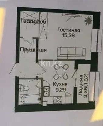 Продажа 1-комнатной квартиры, 37 м² - Продажа однокомнатных квартир в Астане - страница 3 фото 4 из 4