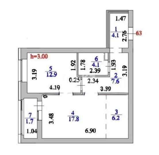 Продажа 2-комнатной квартиры, 54.4 м², ул. Калдаякова, дом  59 стр в Астане
