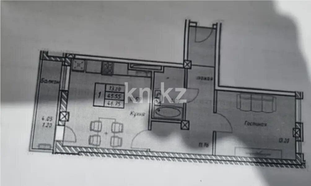 Продажа 1-комнатной квартиры, 47 м² в Астане