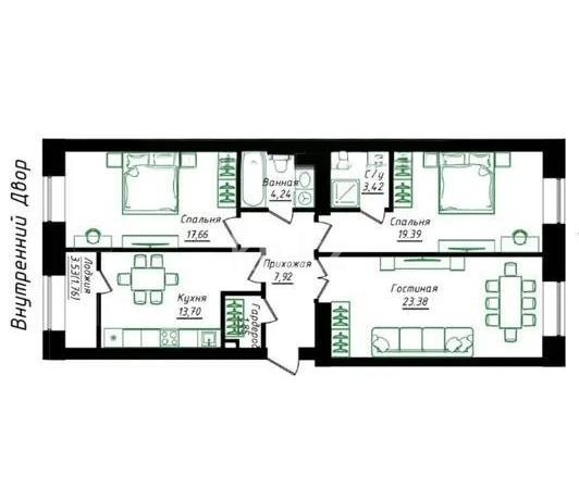 Продажа 3-комнатной квартиры, 93.5 м² в Астане - фото 4