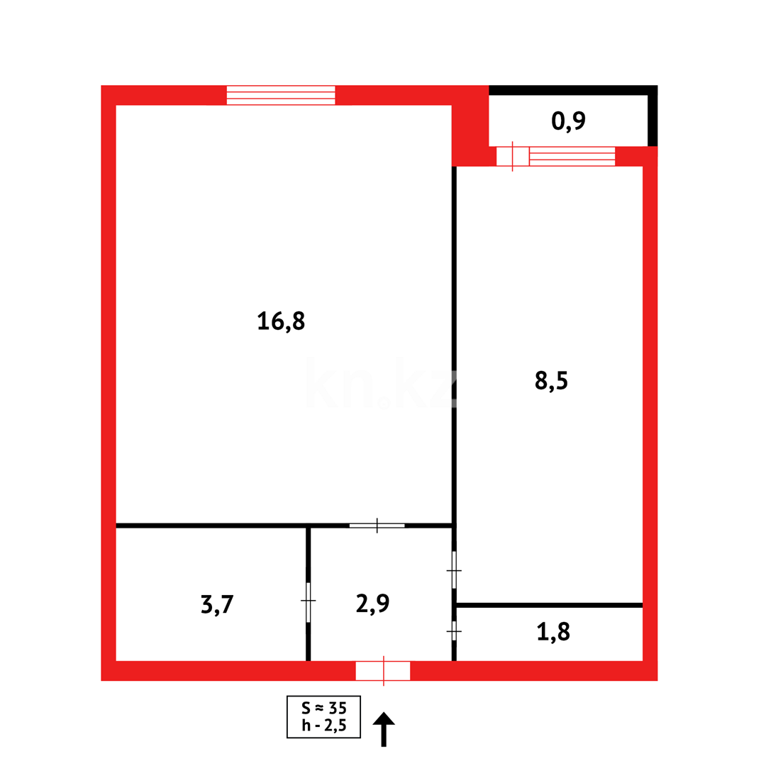 Продажа 1-комнатной квартиры, 35 м² - Продажа квартир в Караганде фото 9 из 9