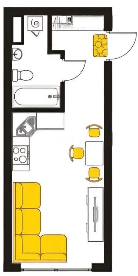 Продажа 1-комнатной квартиры, 26.8 м², Кульджинский тракт, дом  58/2 - Продажа  однокомнатных квартир в новостройках Алматы без посредников фото 1 из 1