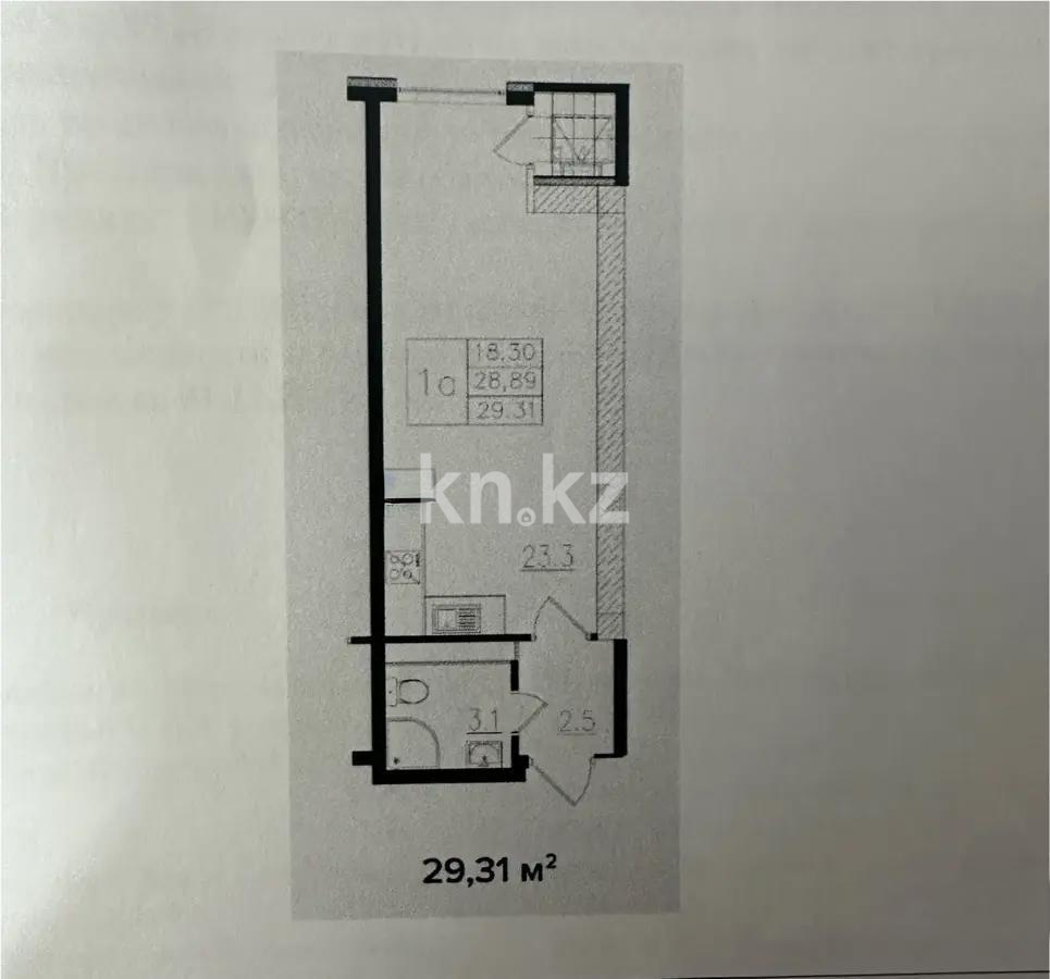 Продажа 1-комнатной квартиры, 29.3 м², ул. Ауэзова, дом  2/8 - Продажа  однокомнатных квартир в новостройках Алматы без посредников фото 1 из 1
