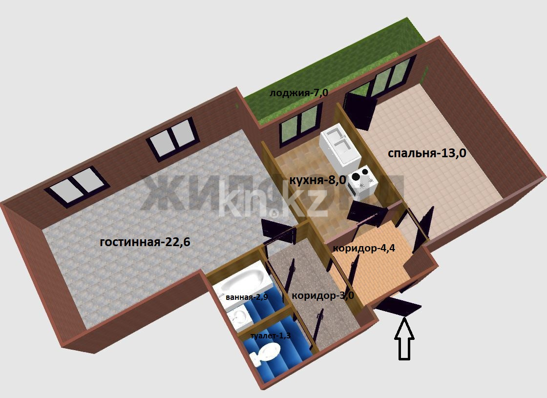 Продажа 3-комнатной квартиры, 58.4 м², ул. Жастар, дом  37/2 - Продажа и аренда недвижимости в Усть-Каменогорске фото 28 из 28