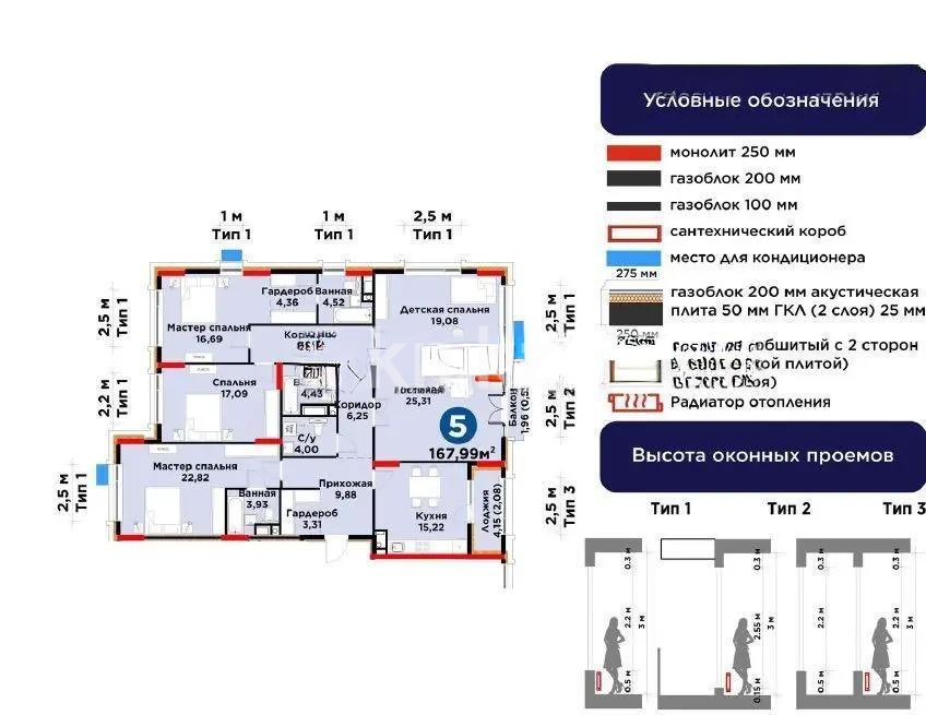 Продажа 5-комнатной квартиры, 168 м² в Астане