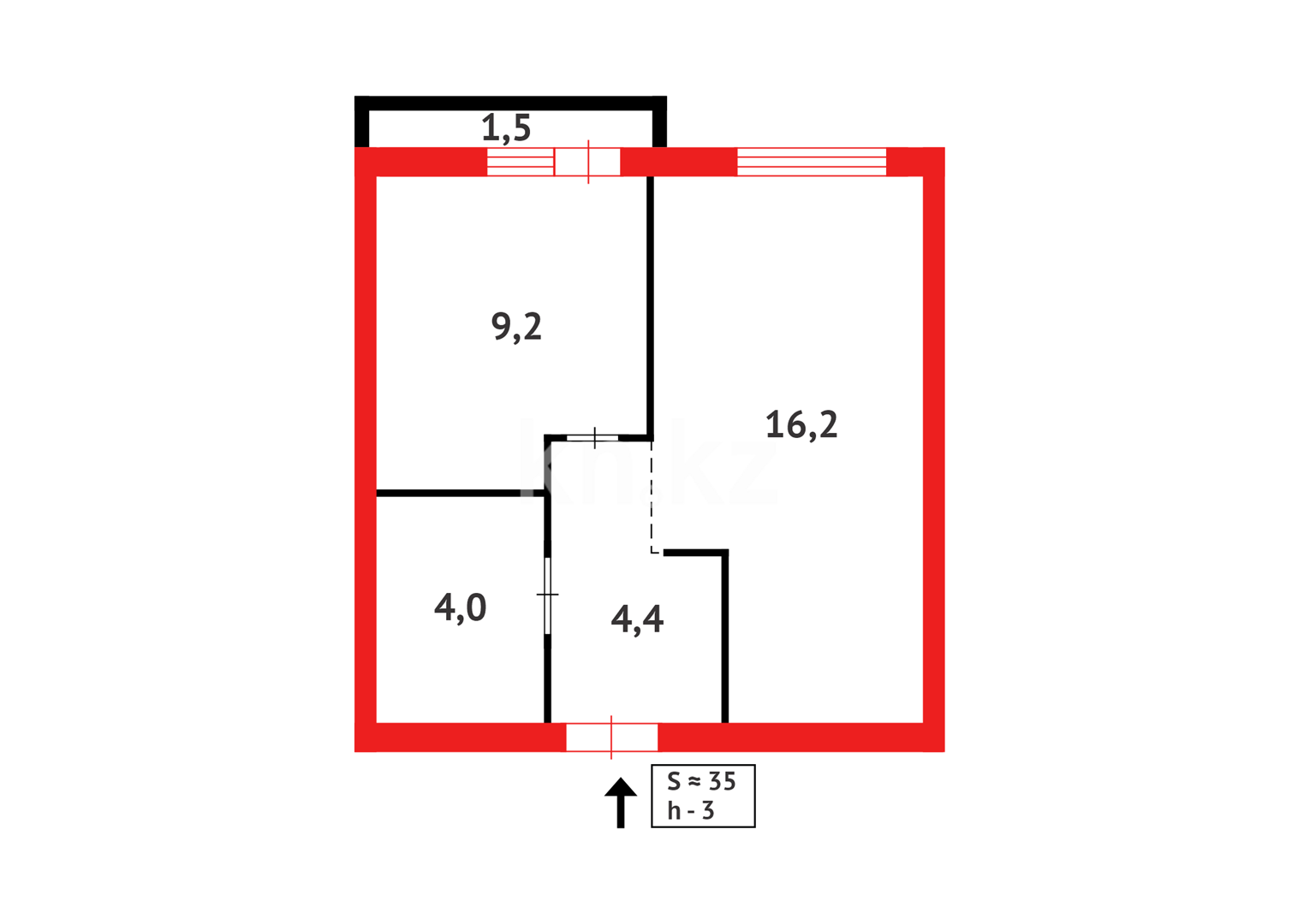 Продажа 1-комнатной квартиры, 35.3 м² в Астане - фото 9
