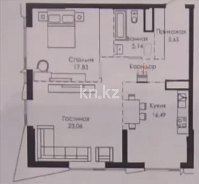 Продажа 2-комнатной квартиры, 74.49 м², пр. Туран, дом  37/2 стр - Продажа  двухкомнатных квартир в Астане с фото фото 1 из 1