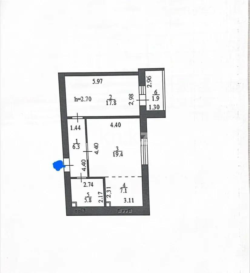 Продажа 2-комнатной квартиры, 58.3 м², ул. Бейбарыс Султан, дом  25/4 - Продажа  двухкомнатных квартир в Астане фото 5 из 5