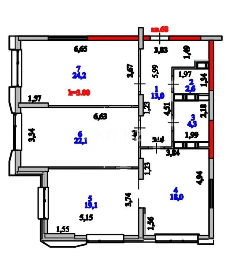 Продажа 3-комнатной квартиры, 100 м² - Продажа недвижимости в Астане - страница 5 фото 7 из 7