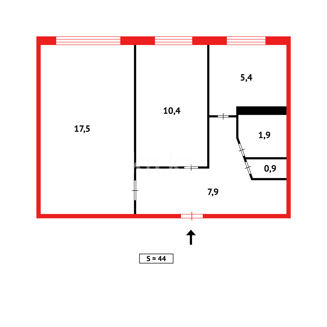 Продажа 2-комнатной квартиры, 42 м² - Недвижимость в Темиртау фото 12 из 12