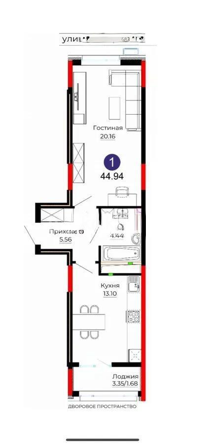 Продажа 2-комнатной квартиры, 45 м², ул. Серкебаева, дом  22 - Продажа квартир в новостройках Астаны без посредников с фото фото 1 из 1