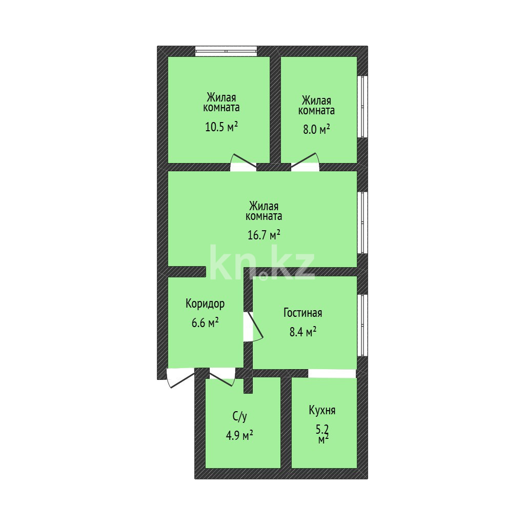 Продажа 3-комнатной квартиры, 60.3 м² - Продажа квартир в Костанае фото 15 из 15